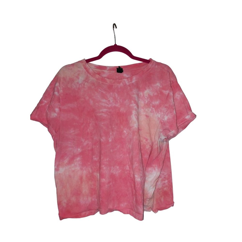 Wild Fable XXL Pink Tye-Dye Crew Neck Crop Top